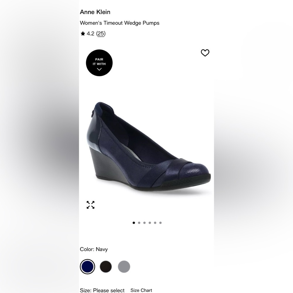 Anne Klein Navy Wedge Shoes
